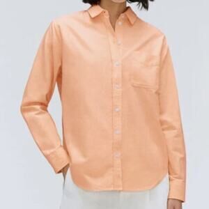Everlane The Relaxed Oxford Shirt Apricot Organic Cotton Womens Size 6 Button Up